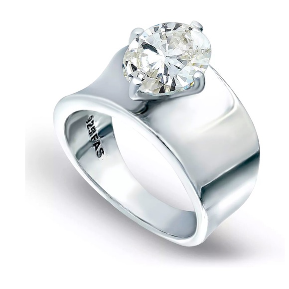 Cubic Zirconia Prong Set Oval Stone Ring